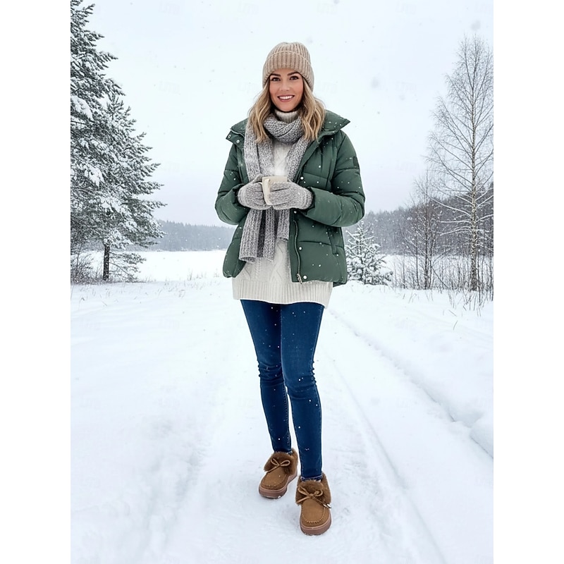 Women's Fur-Lined Moccasin Loafers - Cozy Slip-On Winter Shoes with Plush Trim and Suede Finish4