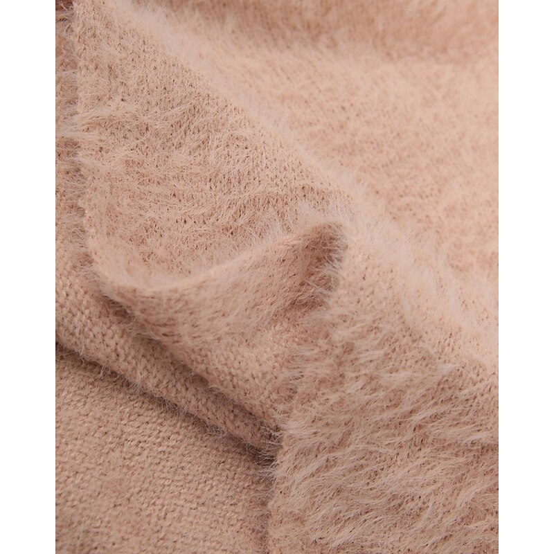 Women's Sweater Pullover Streetwear Casual Pure Color Ribbed Crew Neck Knitted Long Sleeve Regular Tops Knit Outdoor Daily Weekend Pink Fall Winter4