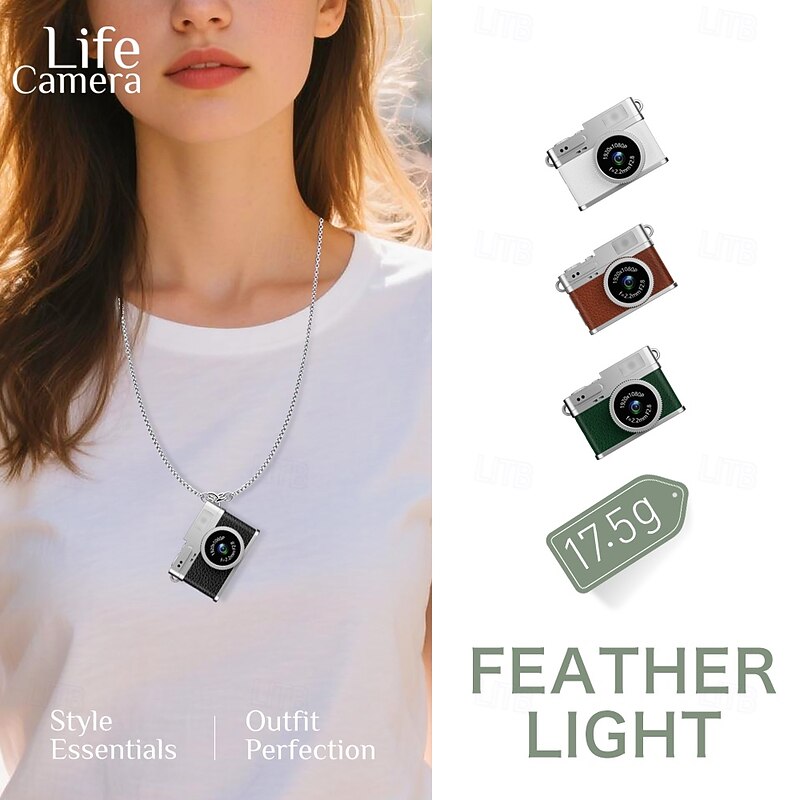 Retro HD 1080P thumb-sized camera for portable photo and video recording equipped with CCD digital camera and flash.2