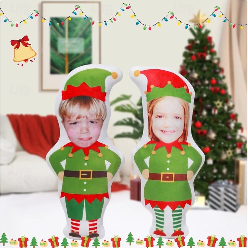 Custom Christmas Shaped Pillow Cover, Personalized Holiday Throw Pillow Case, Decorative Cushion Cover for Sofa, Couch, or Bedroom3