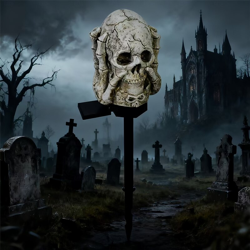 LED Solar Halloween Skull Finger Bone Decorative Light Courtyard Light Atmosphere Decorative Light  1PC3