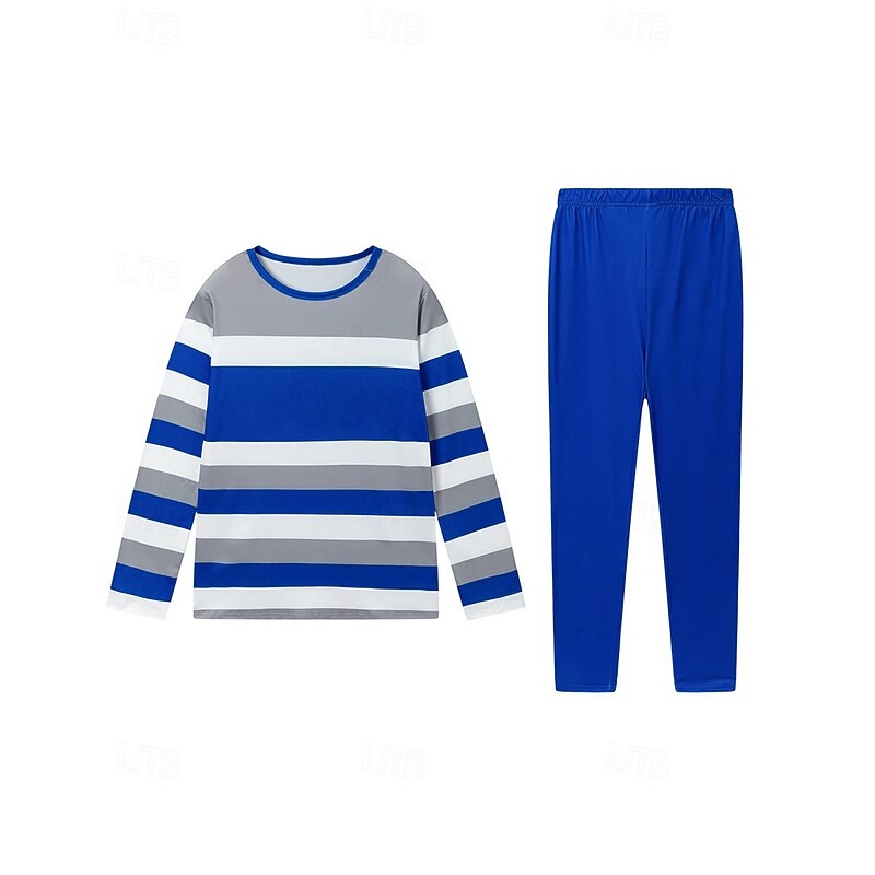 Women's Active Streetwear Pants Sets Bolero Top Long Sleeve Crew Neck Round Neck Striped Outdoor Vacation Daily Black Wine Blue Spring Regular Fit2