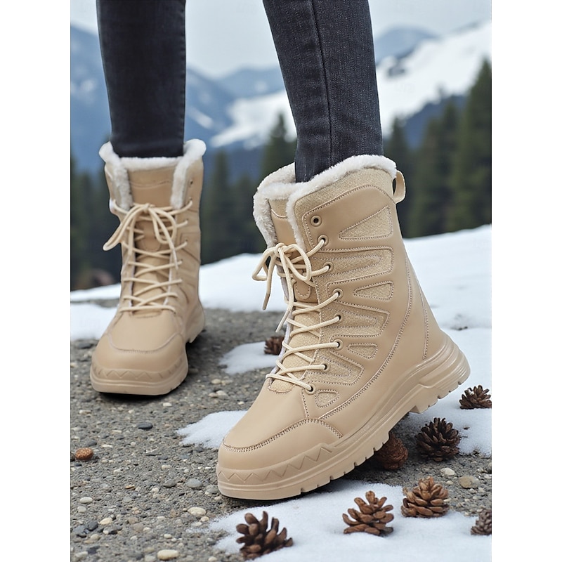 Women's Winter Snow Boots – Waterproof Warm Fur Lined Lace-Up Outdoor Shoes for Cold Weather and Hiking3