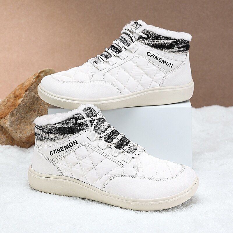 Men's Insulated Quilted Ankle Snow Boots with Lace-Up Closure, Cozy Warm Lining, Non-Slip Sole, Stylish Casual Outdoor Winter Shoes for Walking and Camping3