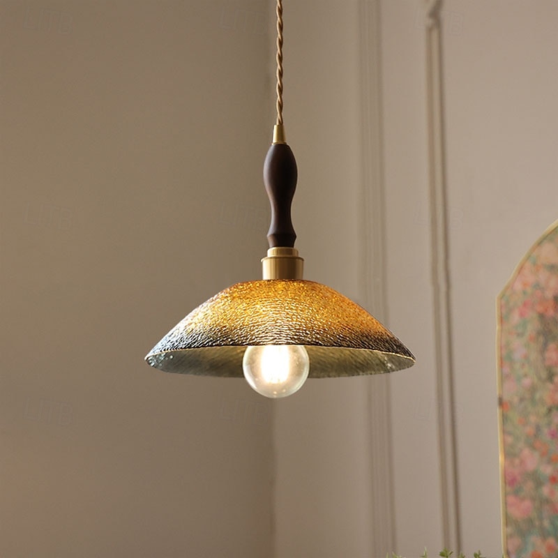 Pendant Light 1-Light Adjustable Ceiling Balcony Chandelier Hanging Lamp Glass Ceiling Light with Glass Shade2