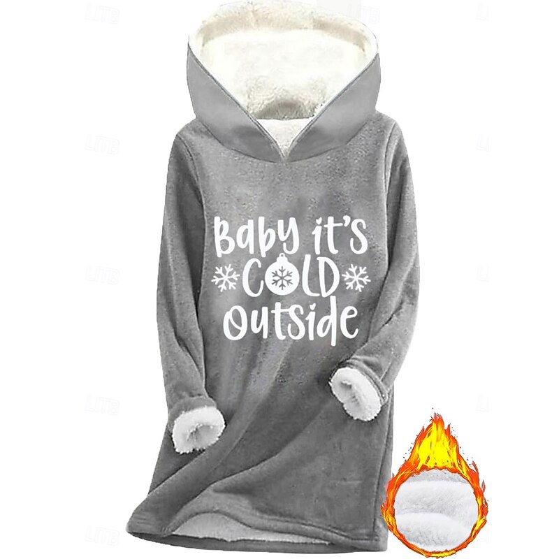 Women's Pullover Hoodie Sweatshirt Graphic Letter Warm Casual Sherpa Fleece Long Sleeve Hooded Long Tops Street Dailywear Casual Print Dark Pink Blue Gray Fall Winter4