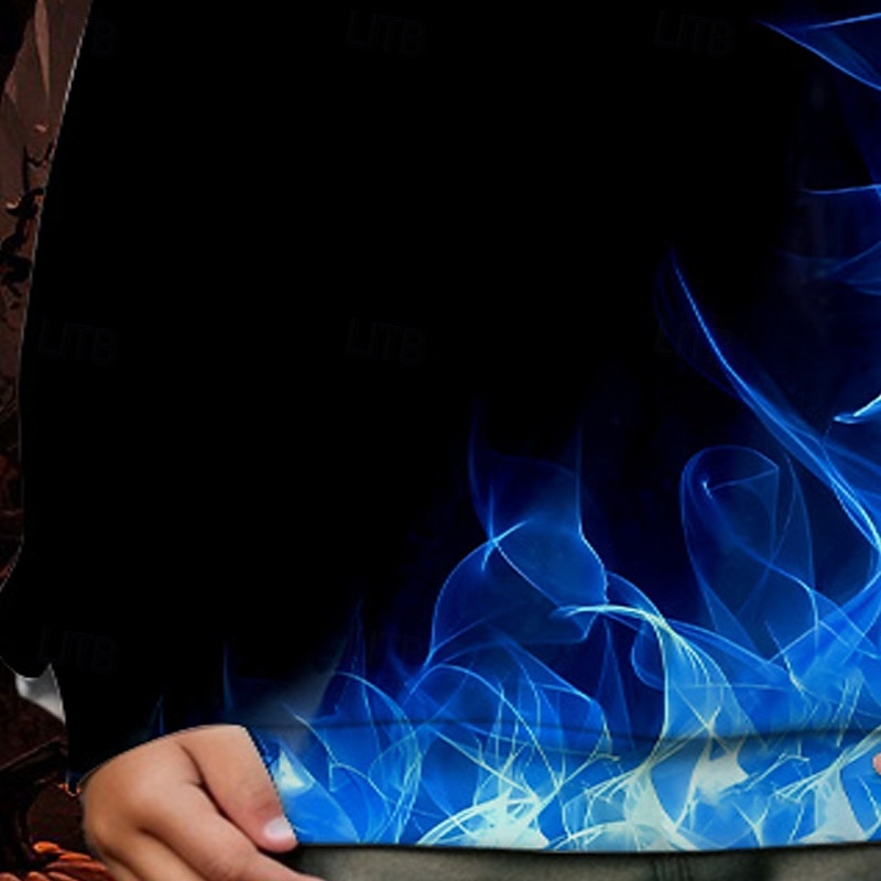 Halloween Boys' 3D Graphic Sweatshirt Long Sleeve Spring Fall Fashion Basic Kids 4-12 Years Crew Neck Outdoor Casual Daily Regular Fit3