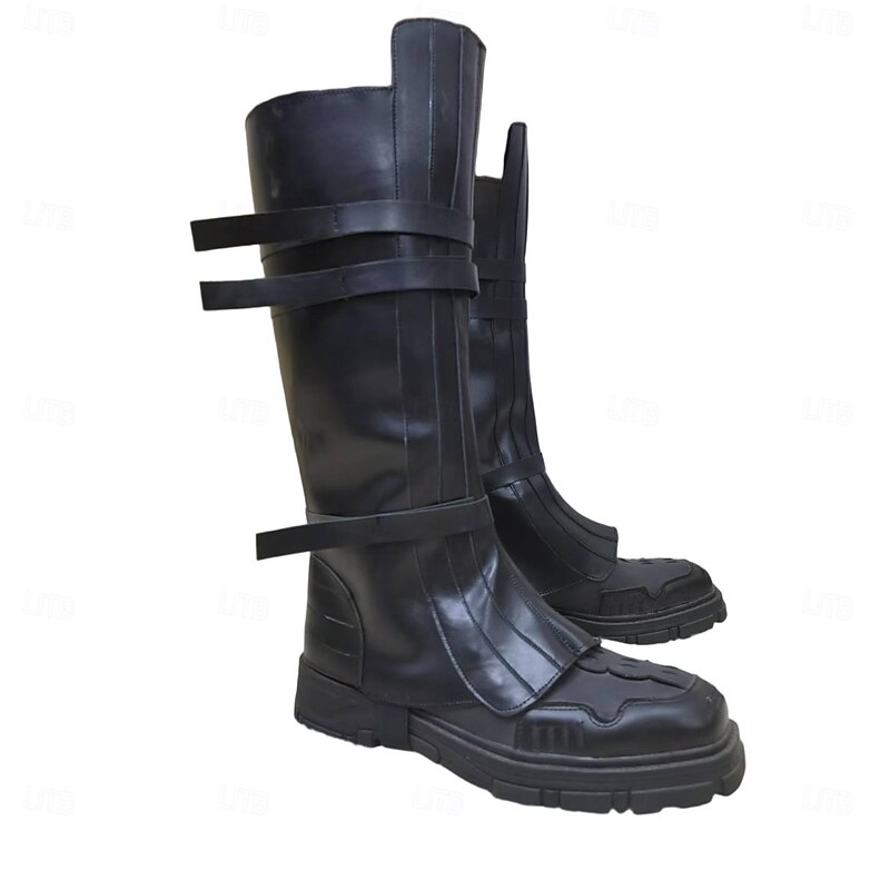 Medieval Renaissance Shoes Knee High Boots Flat Jazz Boots Pirate Viking Crusader Fancy Dress Men's Unisex Celtic Pirate Halloween Masquerade Adults' Shoes4