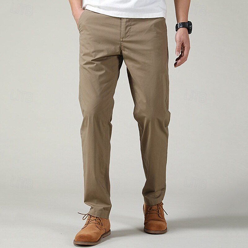 Men's Cargo Pants Trousers Buttons Multi Pocket Plain Wearable Outdoor Daily Camping & Hiking Fashion Classic Royal Blue Khaki3