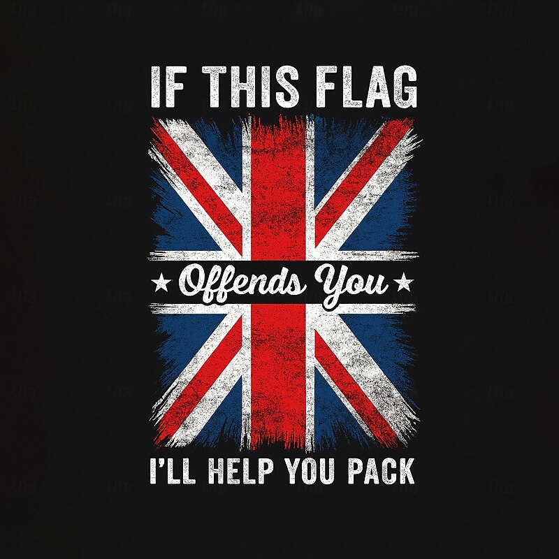 Men's Flag UK Hoodie Sweatshirt Sports Fashion Crew Neck Outdoor Office Streetwear Black Red Drawstring 3D Fall Winter Designer2