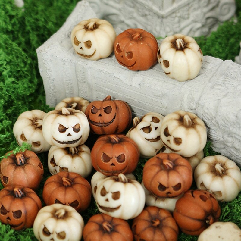 20pcs Resin Miniature Pumpkins Harvest Joy  Creative Simulation Pumpkin Statue Props Home Yard Bonsai Accessories Garden Miniature Sculpture Suitable for Halloween and Thanksgiving Party Decoratio4