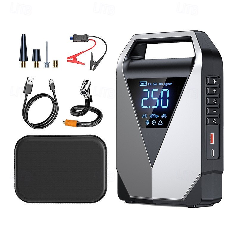 Car Jump Starter All-in-one Inflatable Pump 8000mah Portable Charger Auto Starting Device Emergency Car Battery Starter2