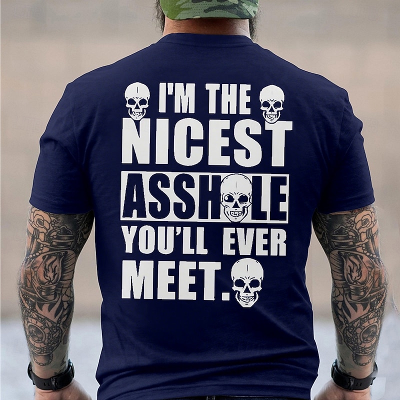 Men's Funny Slang Backprint T Shirt Short Sleeve T shirt 3D Print Crew Neck Shirt Fashion Daily Street Daily Black Red Blue Summer Spring Clothing Apparel S M L XL XXL XXXL2