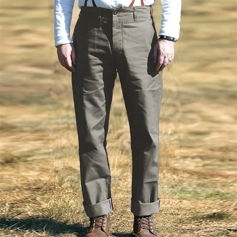 Men's Cargo Pants Trousers Pocket Buttons Plain Wearable Outdoor Daily Camping & Hiking Fashion Classic Black Army Green4