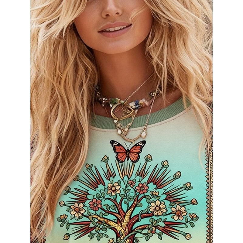 Women's Pullover Sweatshirts Floral Fashion Streetwear Classic Long Sleeve Crew Neck Regular Tops Dailywear Casual Print Pink Spring Fall2