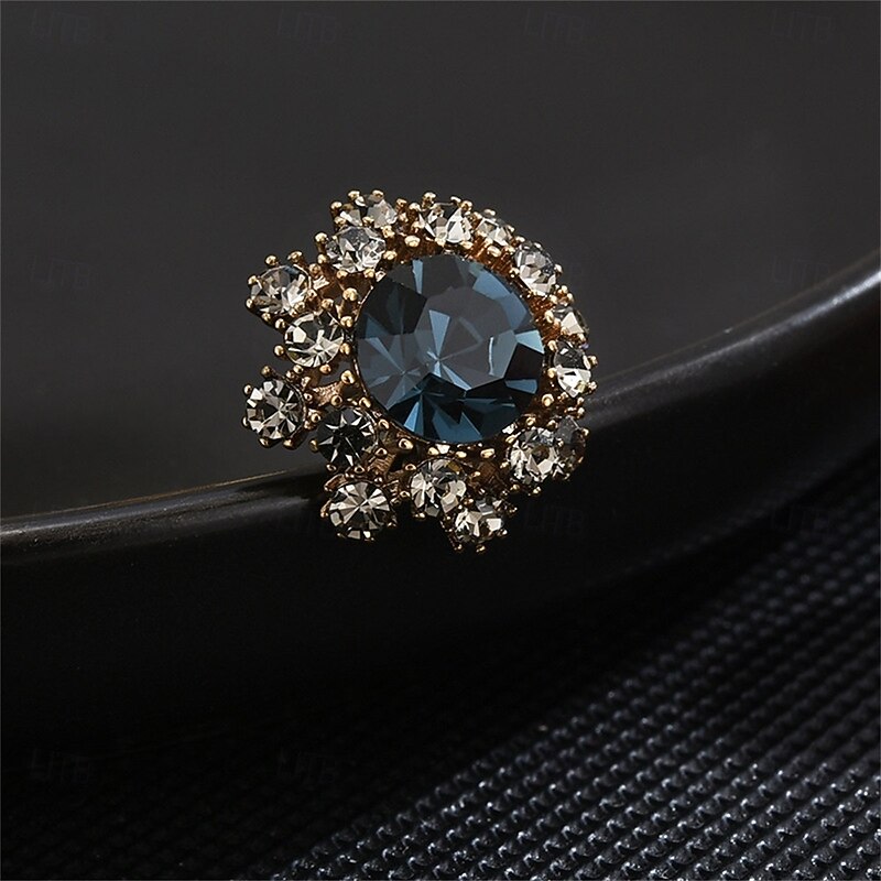 Brooches Geometrical Flower Fashion Simple Classic Brooch Jewelry Blue For Wedding Party Gift Engagement Prom Festival