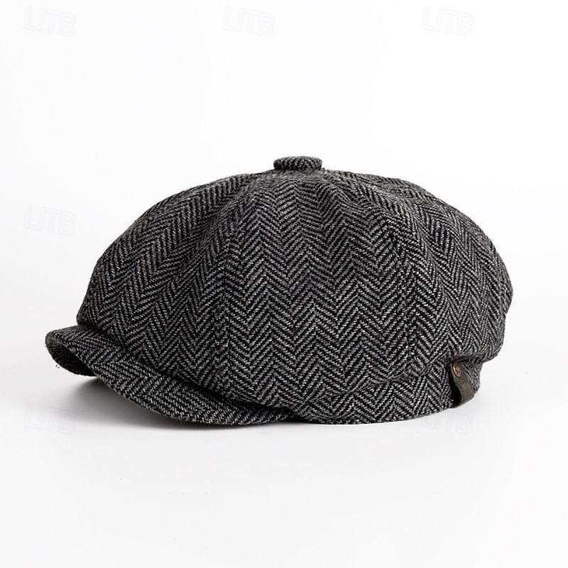 Men's Flat Cap Ascot Hat Newsboy Hat Black Coffee Polyester Fashion Casual Street Daily Plain Adjustable Sunscreen Breathable2