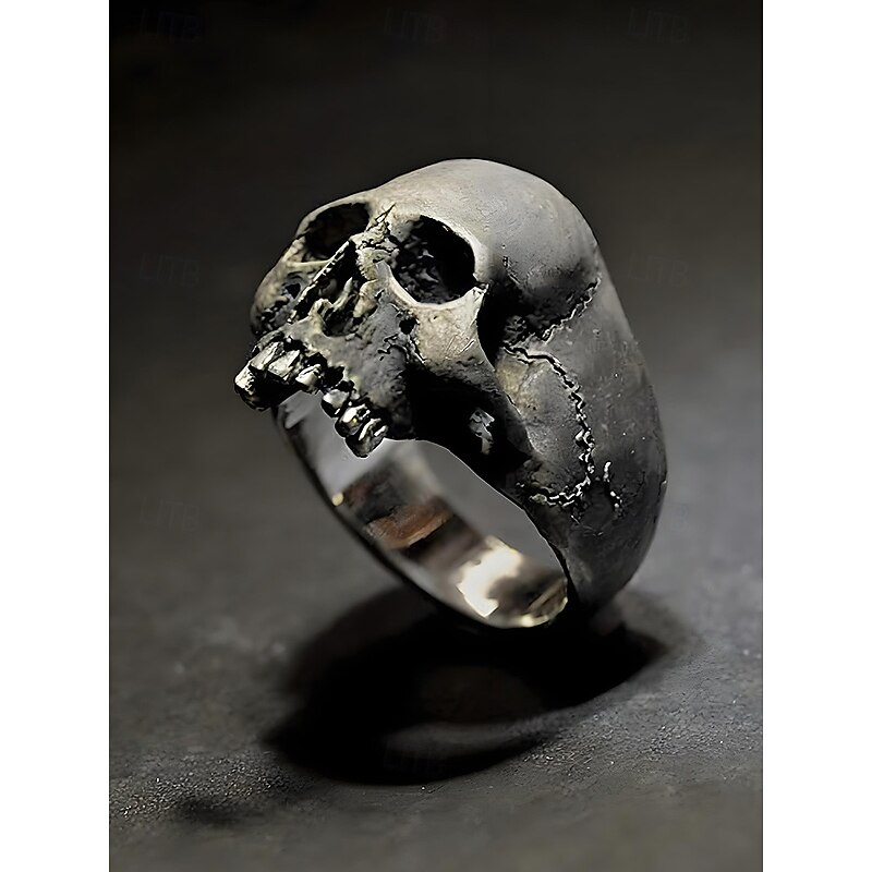 Men's Halloween Skull Ring – Gothic Punk Style Alloy Statement Jewelry for Parties, Concerts and Cosplay4