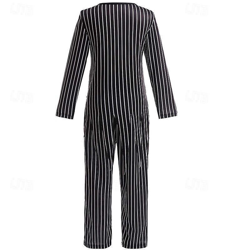 Jack Skellington Halloween Fancy Costume The Nightmare Before Christmas Horror Scary Costume Kid's Boys' Halloween Carnival Performance Party Easy Halloween Costumes Dress Up4
