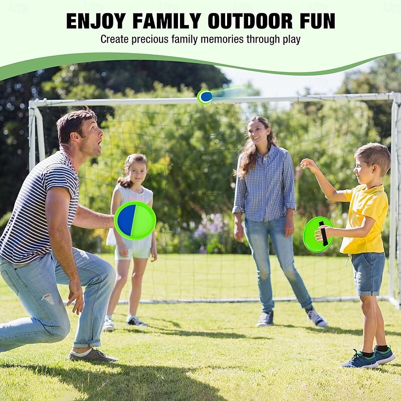 Toss and Catch Paddle Ball Game Outdoor Beach Pool Sand Toys Outside Lawn Yard Games for 3-2 Years Old Girls Boys Toys Birthday Gift (2 Paddles 2 Balls)4