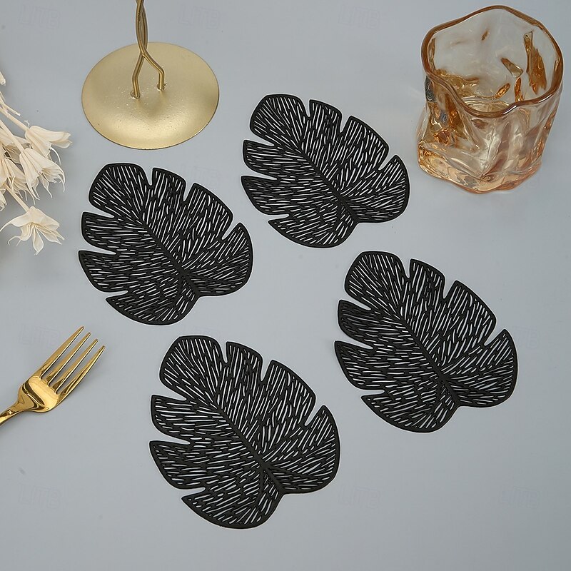 12pcs Halloween Coasters Halloween Style Dining Table Decorations Anti Slip And Heat-Insulating Hollow Out Placemats Ins Style Western Style Placemats Wholesale2