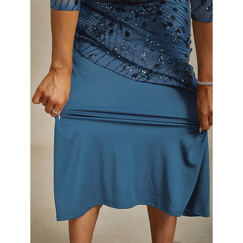 Women's Maxi Dress Sheath Dress Trumpet Mermaid Dress Bodycon Dress Elegant Formal Cocktail Evening Party Floral 3/4 Length Sleeve V Neck Peacock Blue Spring Fall Winter4