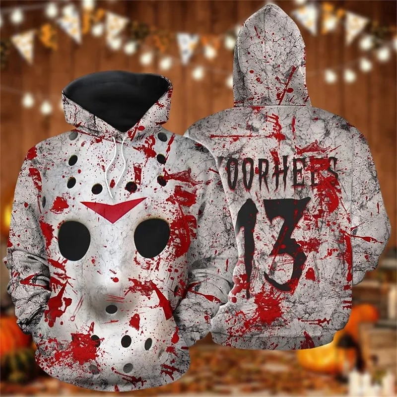 Scary Movie Halloween Michael Myers Hoodie Cartoon Manga Anime 3D Front Pocket Graphic For Couple's Men's Women's Adults' Halloween Carnival Masquerade 3D Print Casual Daily3