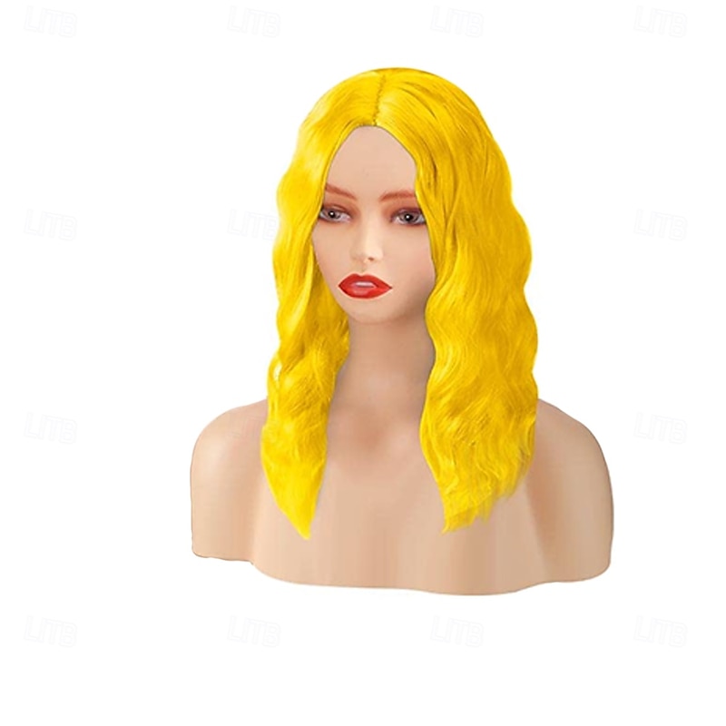 Halloween Long Colored Wigs12'' Colorful Curly Wavy Party Wigs for Women Cosplay Neon Bachelor Wedding Birthday Halloween Costume Night Club2