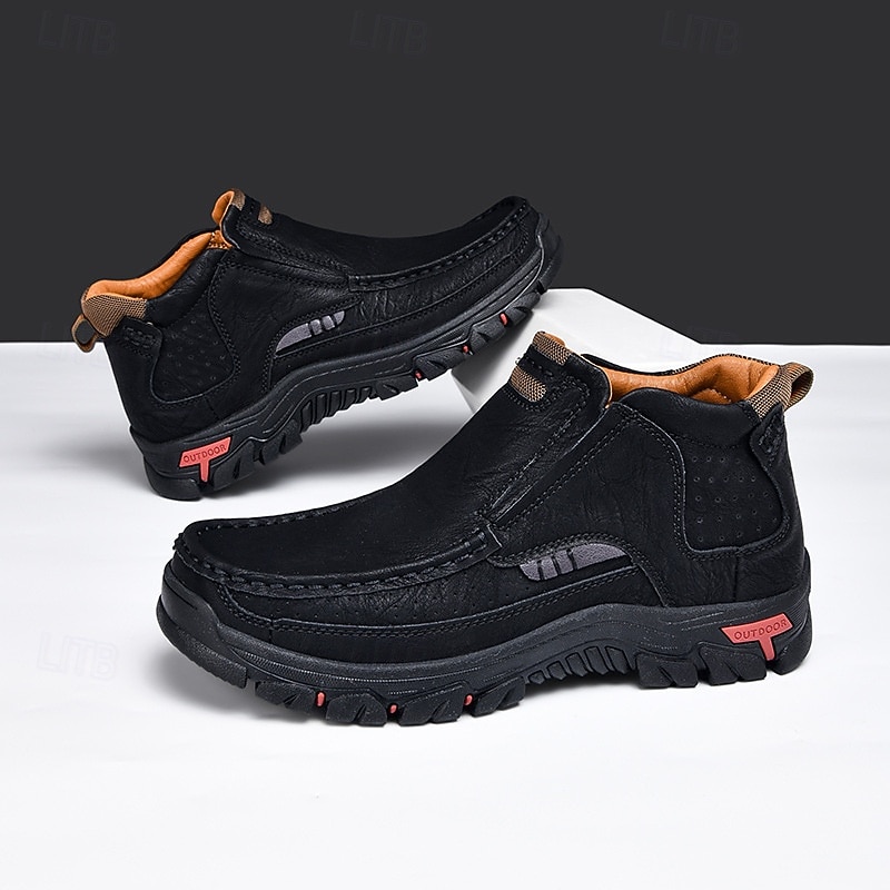 Men's Brown Outdoor Hiking Shoes – Durable Lace-Up Trail Moccasins with Non-Slip Sole for Camping, Work and Everyday Casual Wear3