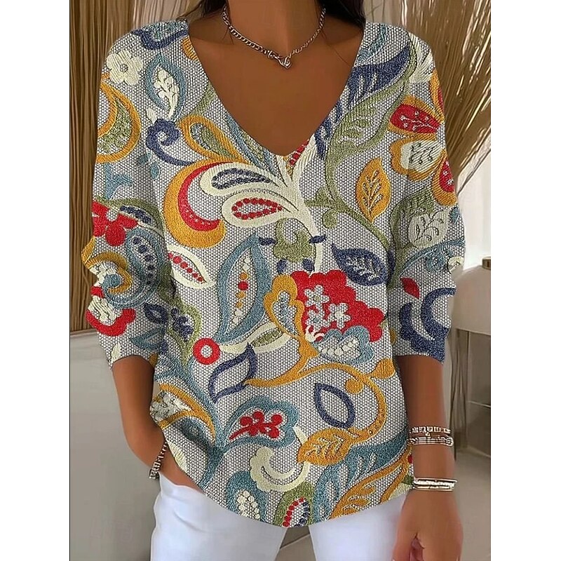 Women's Sweater Elegant Fashion Streetwear Graphic Geometric Plaid V Neck Knitted Long Sleeve Regular Tops Knit Weekend Pink Light Brown Spring Fall2