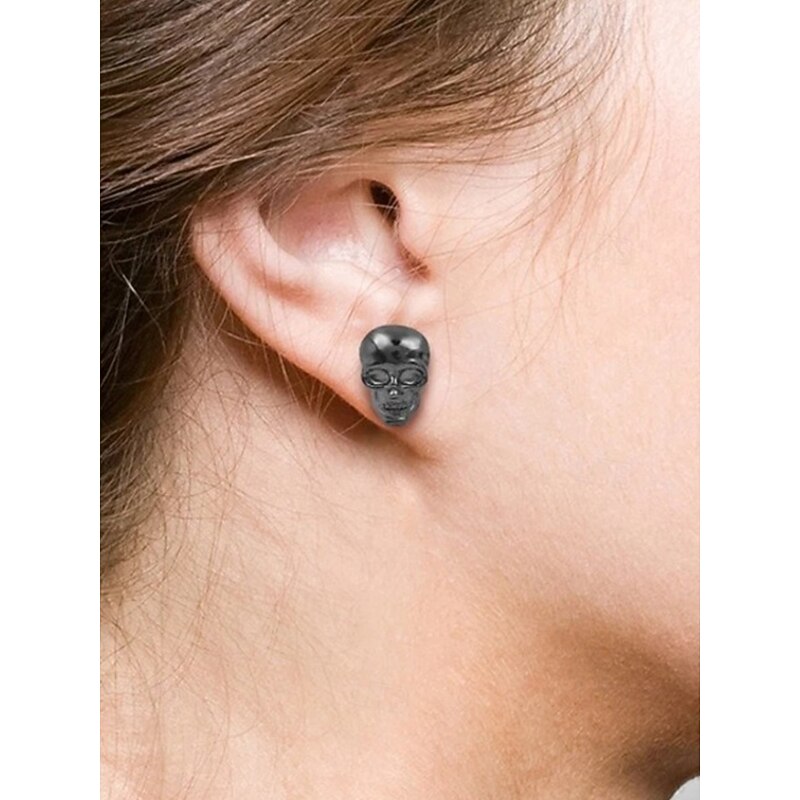 Women's Halloween Skull Stud Earrings – Gothic Punk Alloy Ear Jewelry for Party, Cosplay and Costume Wear4