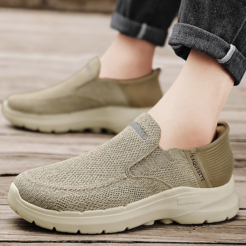 Men's Lightweight Slip-On Walking Shoes – Breathable Knit Upper with Cushioned Sole, Casual Comfort Sneakers for Travel, Outdoor Leisure and Daily Wear2