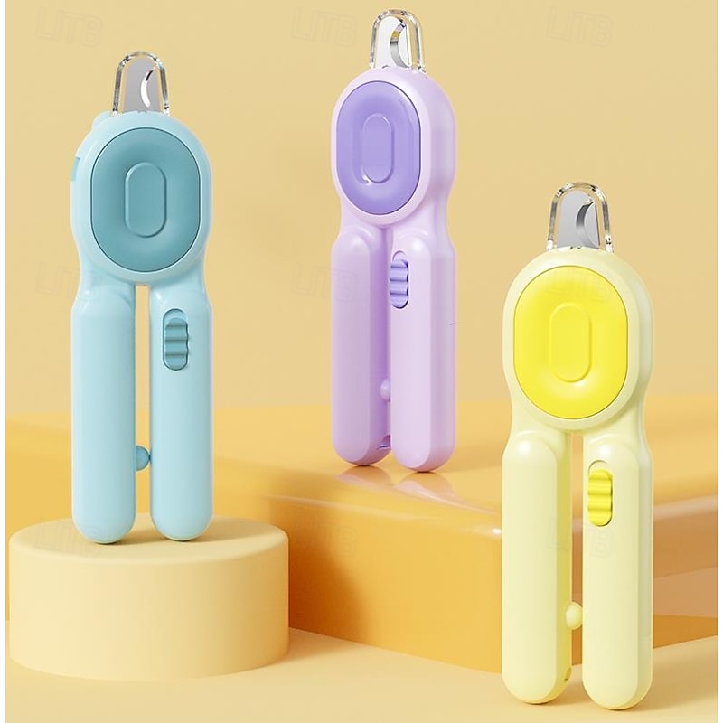 Safety Sensor, Cat Dog Nail Clippers Trimmer, Pet Nail Clippers with LED Light for Pet Claw Care Avoid Overcutting, Nail File Razor Sharp Blade