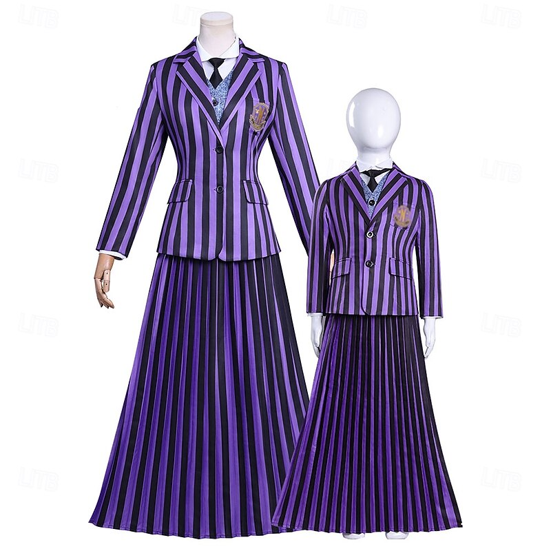Dark Academia Halloween Fancy Costume School Uniform Gothic Horror Gothic Horror Scary Costume Kid's Adults' Women's Girls' Halloween Carnival Performance Party Easy Halloween Costumes Dress Up2