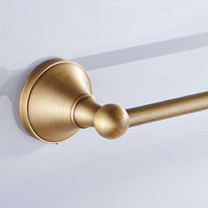 Towel Bar Multifunction Antique Aluminum Material Wall Mounted Bathroom Single Towel Rod Carved 1pc2