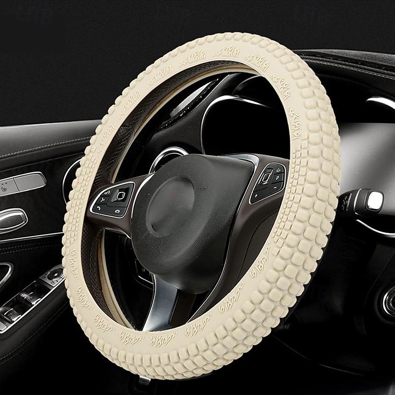 Silicone Corn Kernel Steering Cover - 1pc Anti-Skid Wear-Resistant Car Steering Handle Protector No Inner Circle - All-Season Vehicle Grip Accessory3