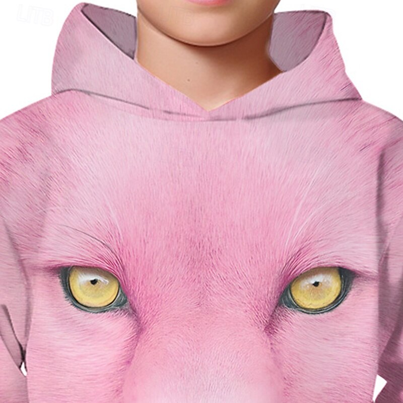 Boys' 3D Animal Leopard Hoodie Long Sleeve Spring Fall Fashion Streetwear Kids 4-12 Years Hooded Outdoor Casual Daily Regular Fit2