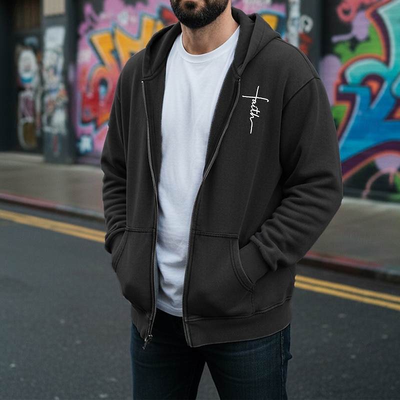 Men's Pullover Hoodie Sweatshirt Distressed Hoodie Apricot Black Pink Coffee Gray Hooded Letter Pocket Daily Going out Streetwear 100% Cotton Vintage Retro Casual Fall & Winter Clothing Apparel3