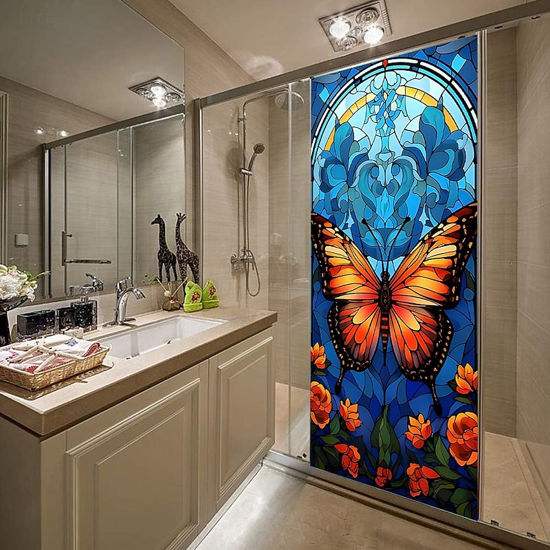 Posters Door Cover Outdoor Banners Butterfly Stained Glass Aesthetic Mystic Bedroom Living Room Dorm College Dorm Guys Man Cave Frat Bedroom Home Decor4