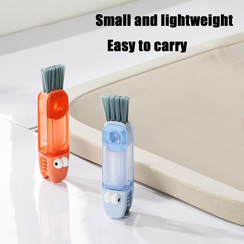 3-in-1 Crocodile Cleaning Brush with Interchangeable Scrubbing Brushes Crevice Cleaning Brush Set for Baby Bottle Gap Tight Spaces Cup Suitable for Bottles, Grooves, and Lids with Durable Bristles4