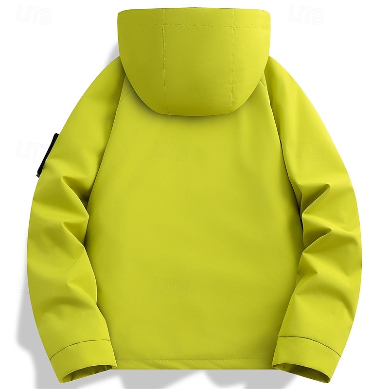 Men's Outdoor Jacket Raincoat Hiking Jacket Vacation Daily Warm Pocket 3 in 1 Fall Winter Plain Fashion Classic Hooded Regular Black Yellow Green Army Green Beige Jacket4