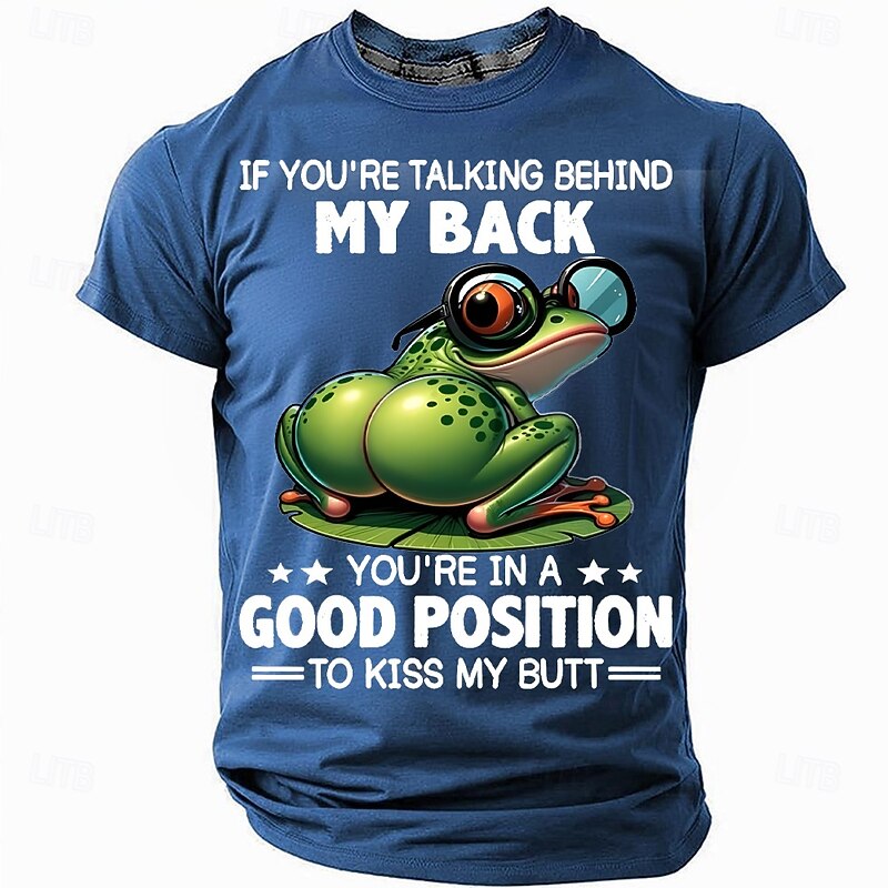Men's Frog Funny Slang T Shirt Short Sleeve T shirt 3D Print Crew Neck Shirt Fashion Daily Street Daily Black Red Blue Summer Spring Clothing Apparel S M L XL XXL XXXL3