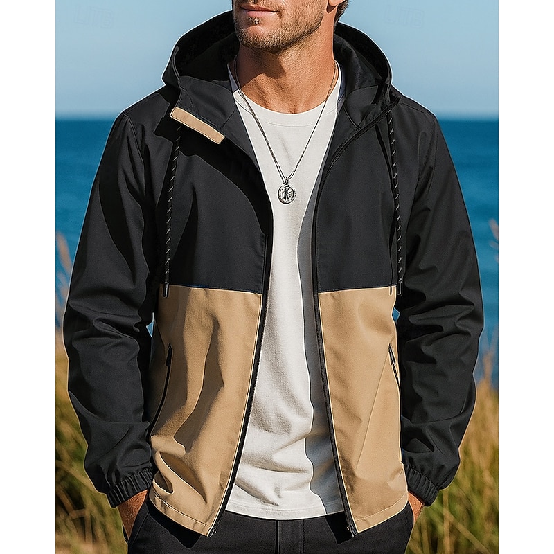 Men's Windbreaker Softshell Jacket Hiking Jacket Outdoor Waterproof Windproof Breathable Hiking Outfits Hiking Clothes Spring Autumn / Fall Top Fishing Camping / Hiking / Caving Running Patchwork4