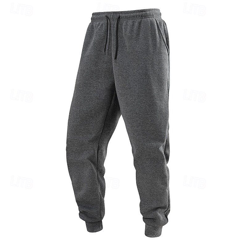 Men's Sweatpants Joggers Trousers Drawstring Pocket Elastic Waist Plain Comfort Sports Outdoor Daily Fashion Casual Black Light Grey Micro-elastic