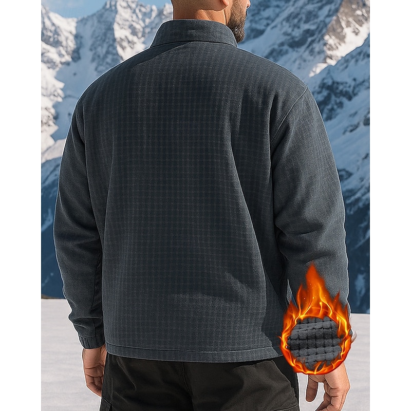 Men's Hiking Jacket Hiking Fleece Jacket Winter Outdoor Patchwork Thermal Warm Soft Fleece Jackets Hunting Camping / Hiking / Caving Black Royal Blue Grey2