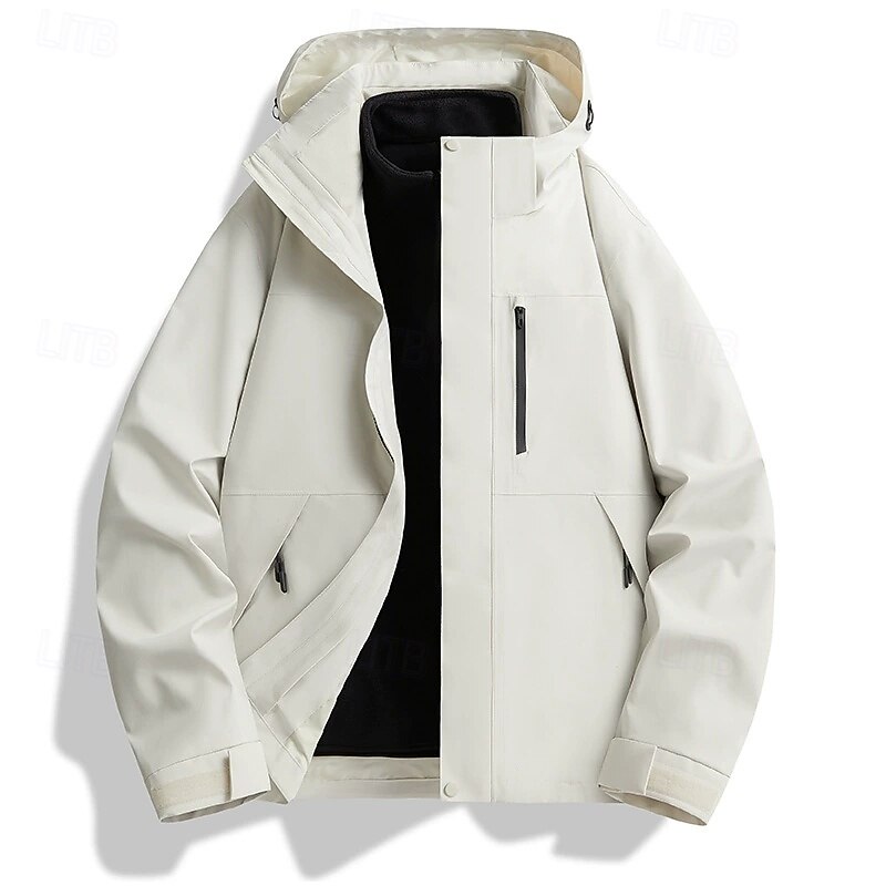Women's Fleece Jacket Casual Jacket Waterproof Rain Jackets Rain Coats Waterproof Comfortable Zipper Pocket Casual Plain Outdoor Vacation Street Daily Wear Zipper Short Hooded Regular Fit Long Sleeve3