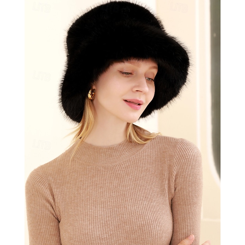 Women's Bucket Cloche Hat Daily Holiday Solid Color Polyester Casual Warm 1 PC4