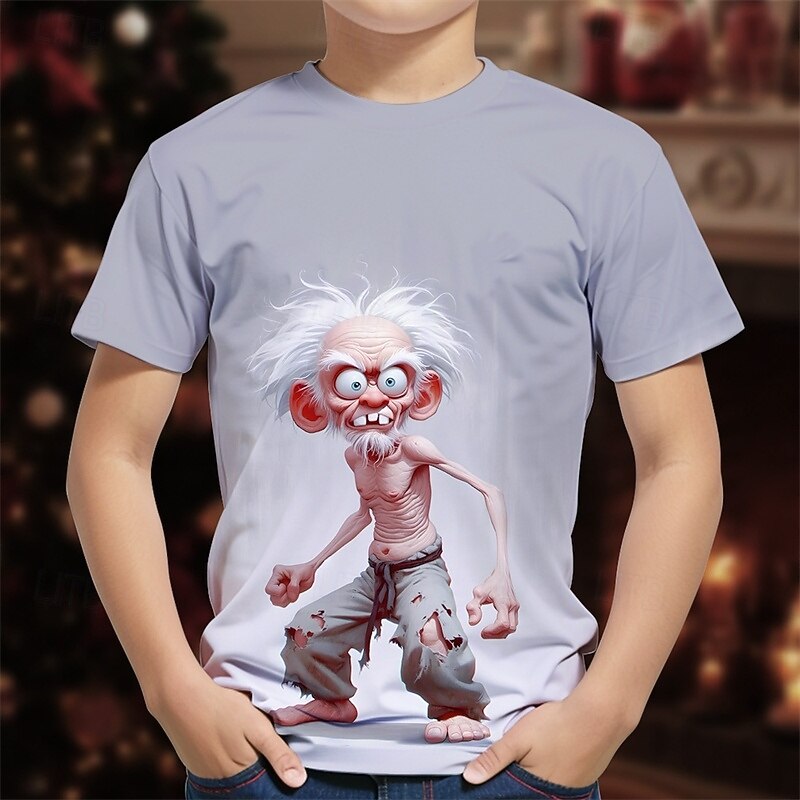 Christmas Boys' 3D Graphic Cartoon T shirt Tee Short Sleeve Summer Spring Fashion Basic Kids 4-12 Years Crew Neck Outdoor Casual Daily Regular Fit3