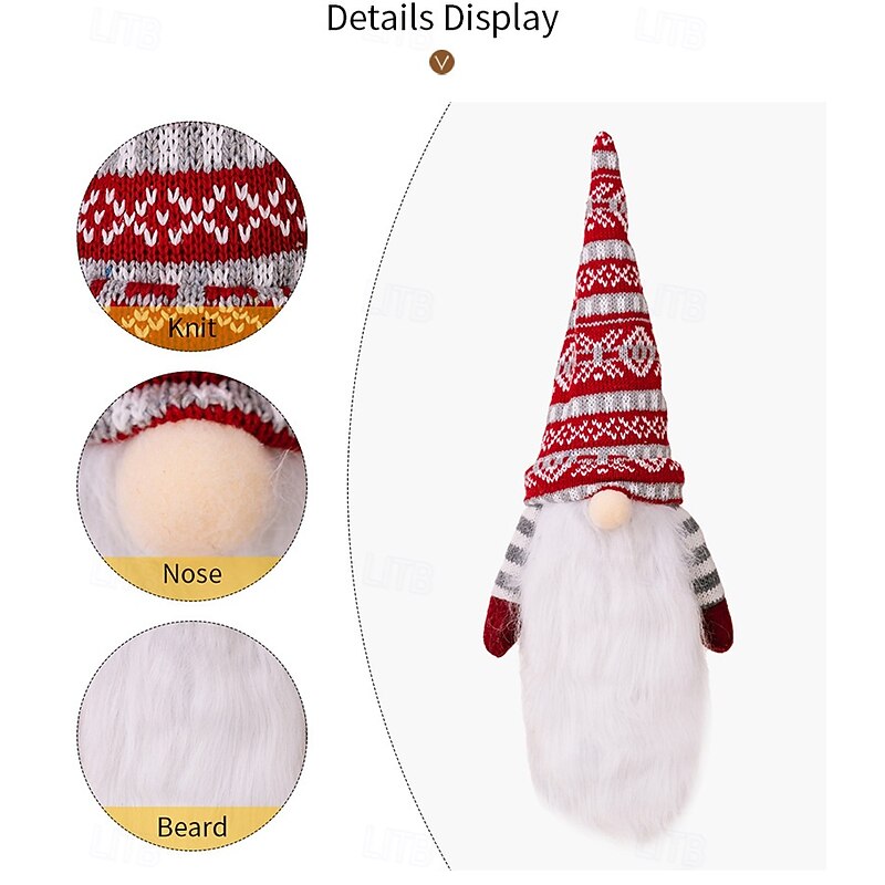 2 Pack Christmas Gnome Wine Bottle Covers, Doll and Long Beard Wine Bags, Holiday Red Wine and Champagne Decorations, Xmas Table Accessories, Reusable Gift Wrapping, Party Supplies4