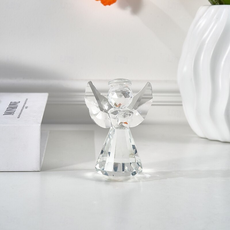 1PC Crystal Angel-shaped Decorative Handicrafts Window Sill Prism Light-catching Decorative Suncatcher Decorative Ornaments Suitable for Festival and Celebration Decoration Home Decoration4